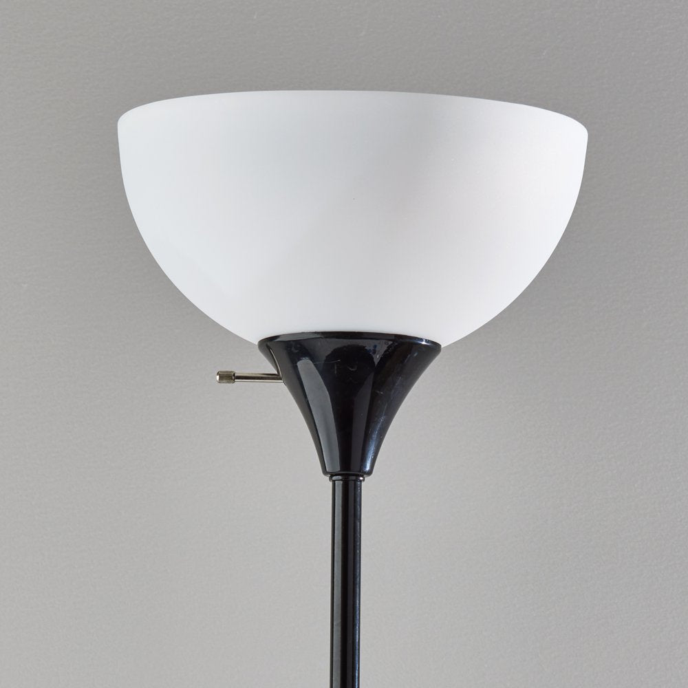 71" Floor Lamp, Black Plastic , Modern Styling for Young Adult Dorm or Adult Home Office.