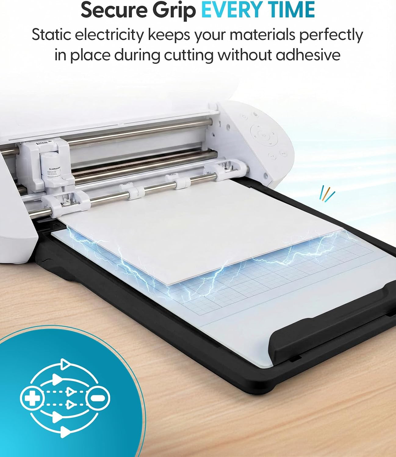 Silhouette Electrostatic Cutting Mat for Use with Cameo 5 and Cameo 5 plus Models - 12 X 12 (Matte Black)