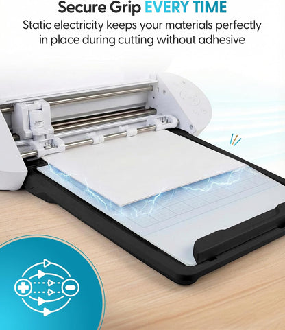 Silhouette Electrostatic Cutting Mat for Use with Cameo 5 and Cameo 5 plus Models - 12 X 12 (Matte Black)