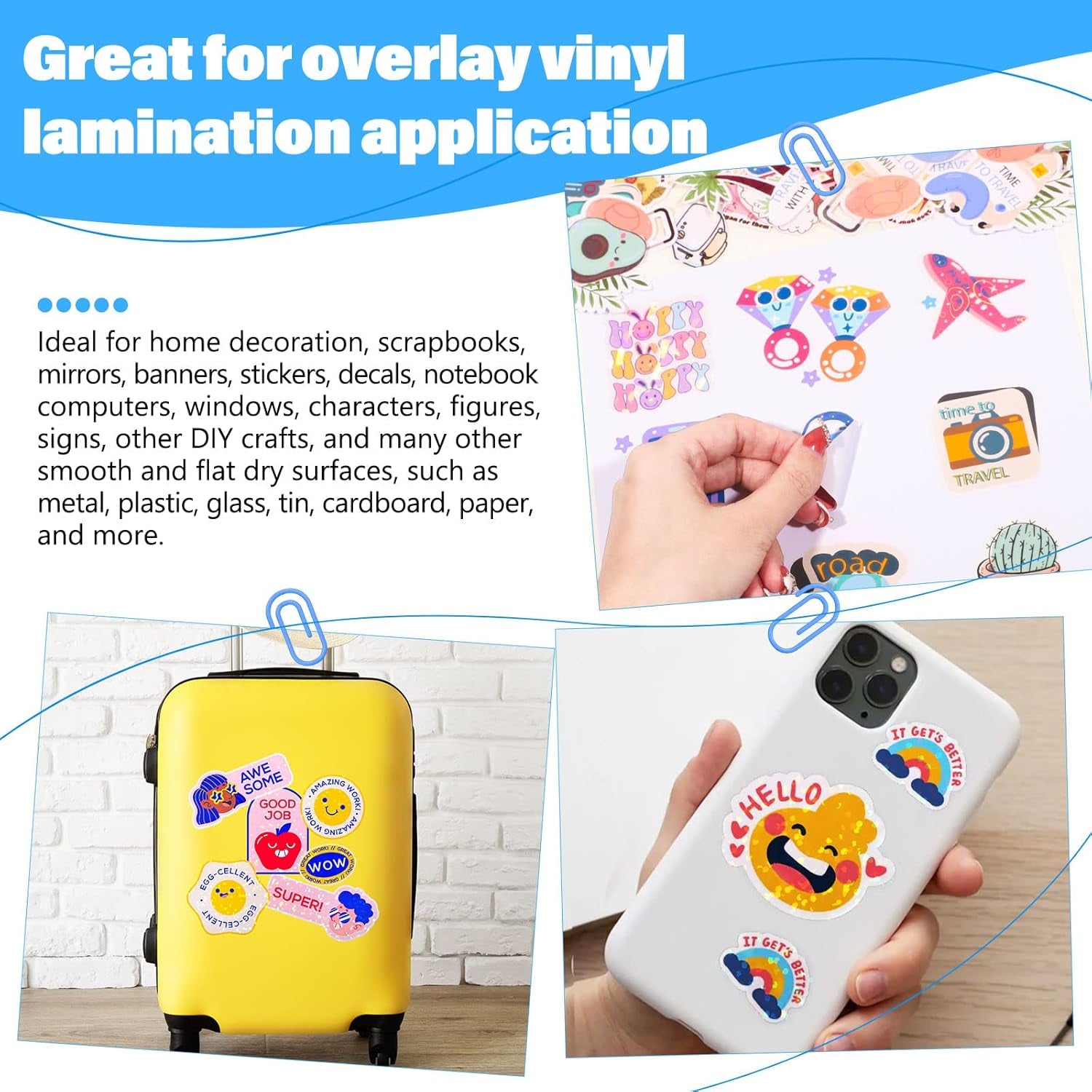 Printable Vinyl Sticker Paper for Inkjet Printer Matte White Printable Sticker Paper Waterproof 8.26" X 11.69" A4 Size 28Pcs/Pack for Photo, Scrapbooking, Craft Cutters