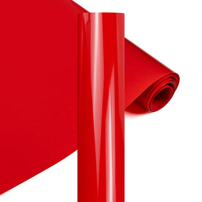 Red HTV Vinyl Red Heat Transfer Vinyl Roll - 12In X5Ft PU Vinyl HTV Iron on Vinyl Easy to Cut & Weed for Heat Vinyl Design（Red）