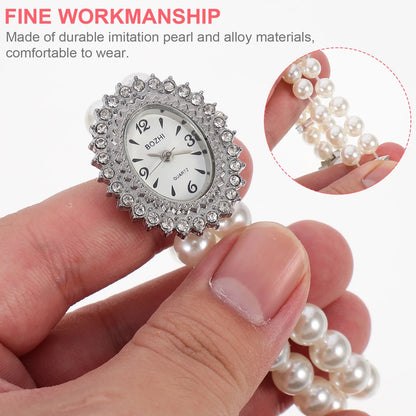Elegant Women'S Beaded round Watch Stylish Timekeeping Accessory for Everyday Wear
