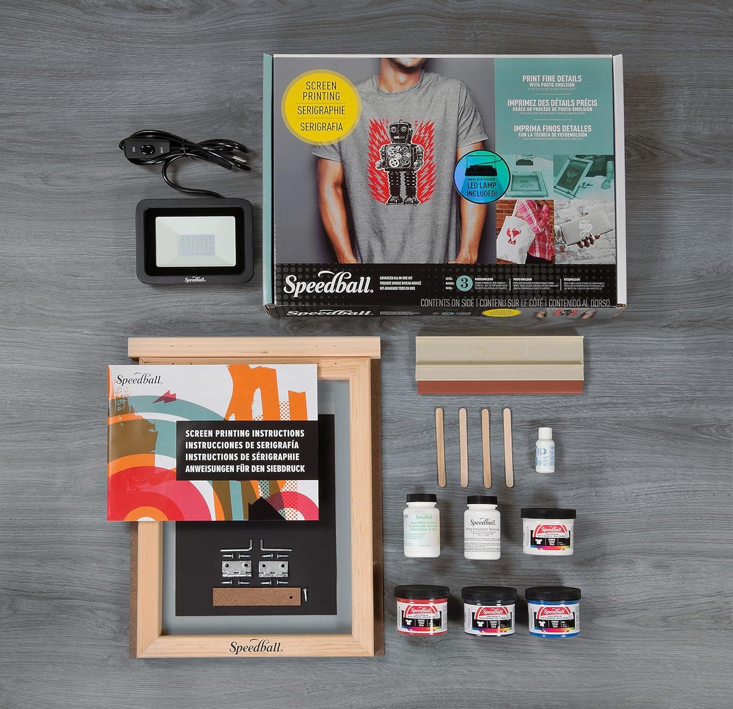 Speedball Advanced All-In-One Screen Printing Kit, Includes LED UV Exposure Lamp