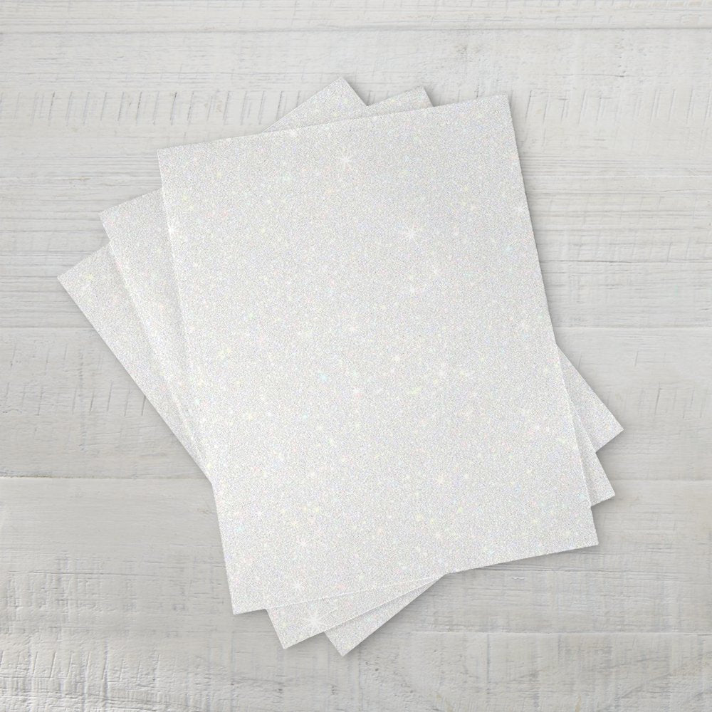 Pen + Gear White Glitter Card Stock Paper, 8.5 X 11, 104 Lb, 10 Sheets