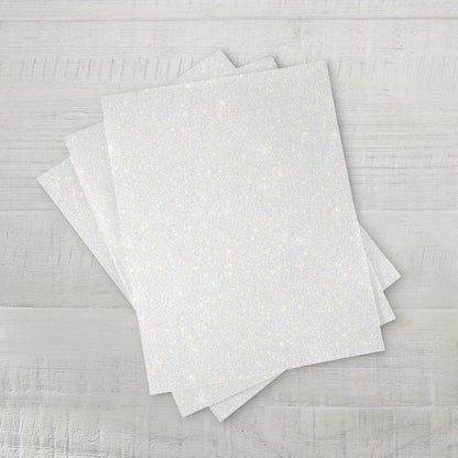 Pen + Gear White Glitter Card Stock Paper, 8.5 X 11, 104 Lb, 10 Sheets