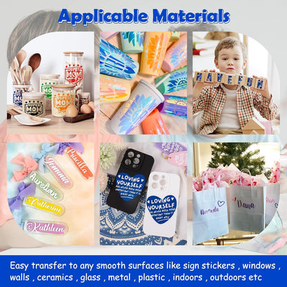 Clear Vinyl Transfer Paper Tape Roll - 12" X 50 FT Matte Transfer Tape for Vinyl Low Tack Easy Release for Craft Decals,Signs, Windows, Stickers