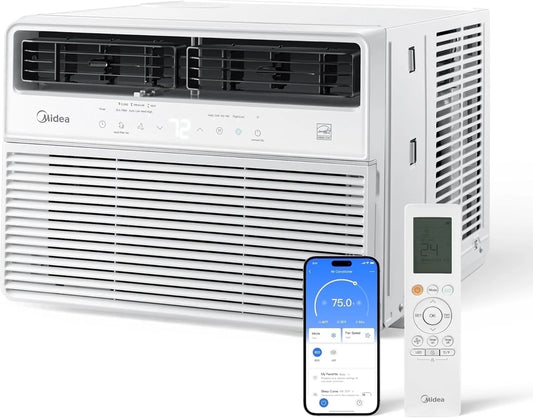 12,000 BTU Window Air Conditioner, Smart Inverter, Cools up to 550 Sq Ft, Wi-Fi and Alexa, White
