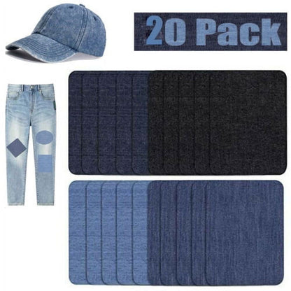 DIY 20 Pieces 3" by 4" with 4 Classic Colors Multi-Color Value Pack Fabric Iron-On Patches and Other Items