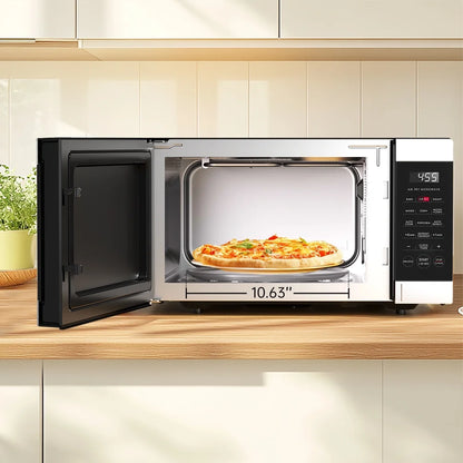 0.9 Cu Ft Air Fry Countertop Microwave, 900 Watts, Stainless Steel, New