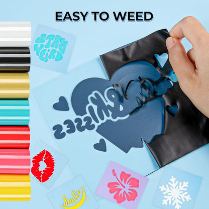 Heat Press Mini Heat Press Machine, Small Heat Press +  Heat Transfer Vinyl Roll -12 X 4FT Black HTV Vinyl for T-Shirts