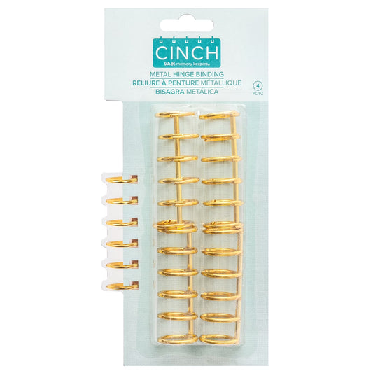 Cinch Metal Hinge Binding 4/Pkg-Gold