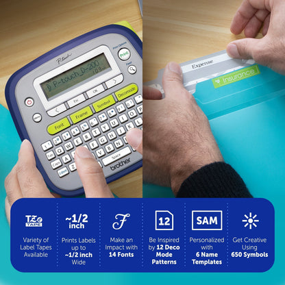 P-Touch PT-D200G Label Maker with Tape, Easy-To-Use Home & Office Labeling Solution