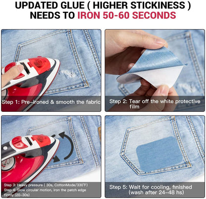 Iron on Patches for Clothes, 20PCS Iron on Patches for Jeans 3" by 4-1/4", 4 Shades of Cotton Denim Clothing Repair and Decoration Kit for DIY Repair, Crafting, Embellishment