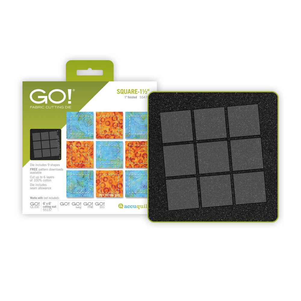 GO! Square-1 1/2" (1" Finished) Fabric Cutting Die