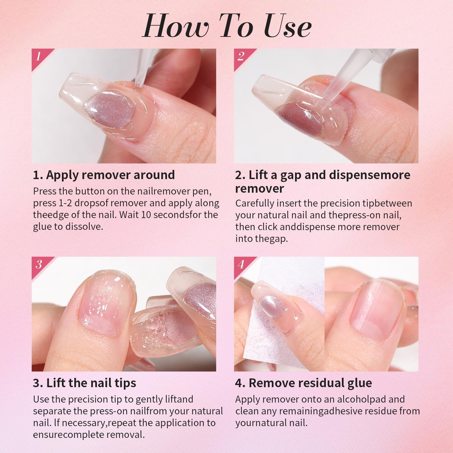 Curvlife 10G Semi Solid Nail Glue Gel with 5Ml Nail Glue Remover Pen, No Need for Uv Light, Valentine'S Day Gifts Gel Glue for Press on Nails, Click&Remove Pen
