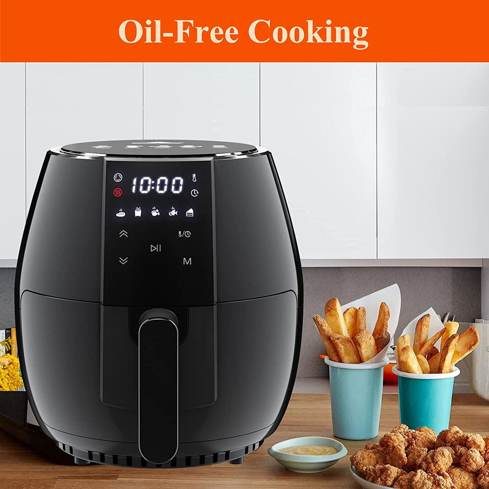 5.8 Quart Air Fryer, Electric Hot Oven Oilless Multifunctional Cooker with Digital LED Touchscreen, Auto Shut-Off, ETL Certified, Best Present Gift (Black)