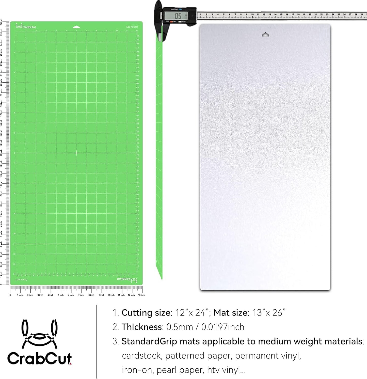 Cutting Mats for Cricut Maker 4/Explore 4/Maker 3/Explore 3/Explore Air 2 12X24 Inch 3Pack Variety Durable Long Lasting Standard Stickness Replacement Cut Mat for Cricut/Siser Juliet Romeo