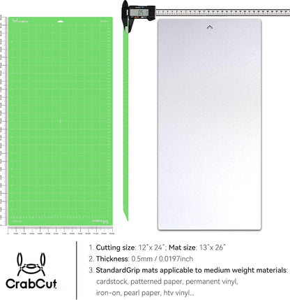 Cutting Mats for Cricut Maker 4/Explore 4/Maker 3/Explore 3/Explore Air 2 12X24 Inch 3Pack Variety Durable Long Lasting Standard Stickness Replacement Cut Mat for Cricut/Siser Juliet Romeo