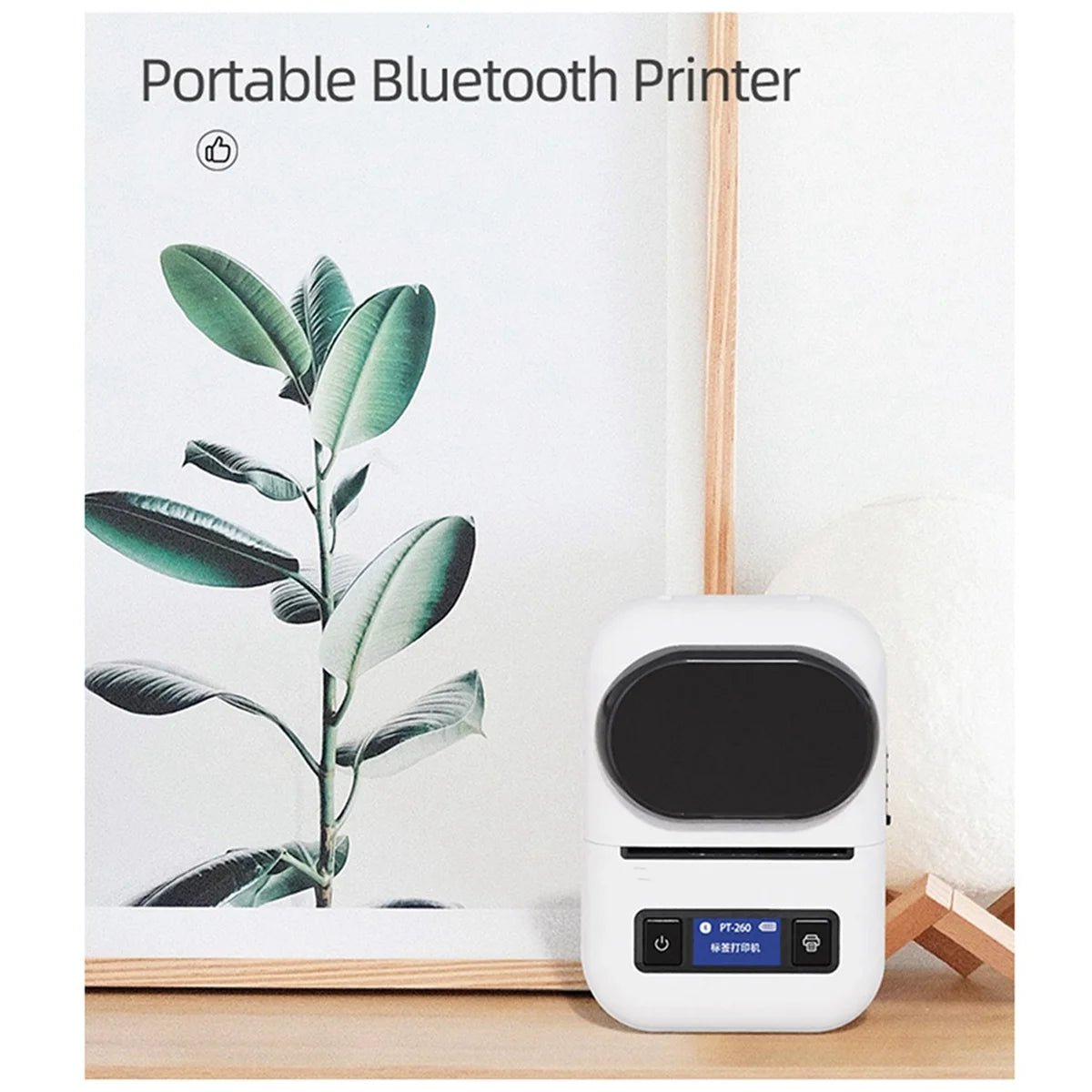 Mini Thermal Label Printer Barcode Printer Mobile Sticker Maker Wireless Bluetooth Label Price Bill Dual Printer Us-Plug