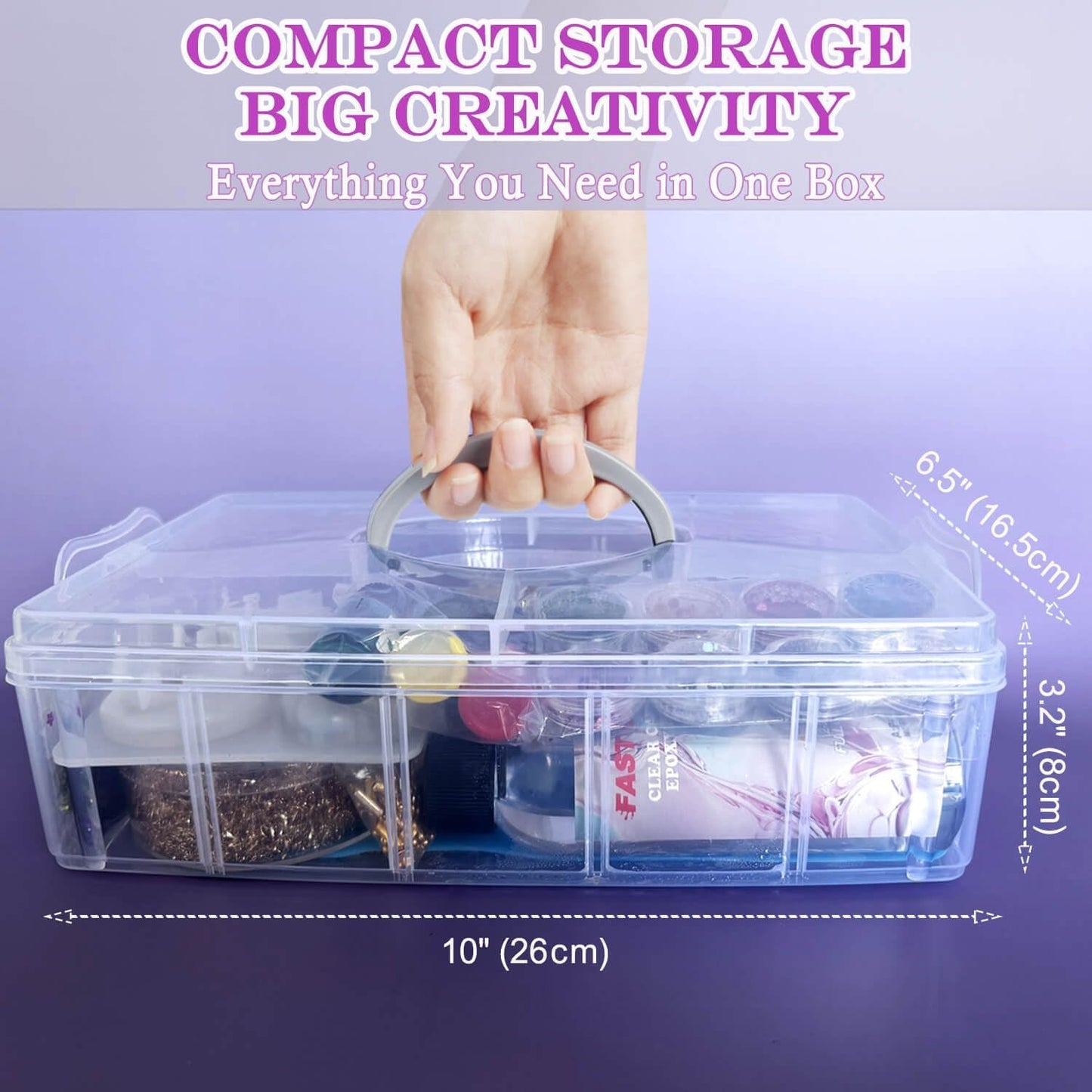 JILLSKY Epoxy Resin Kit 16Oz with Molds & Storage Box, Fast Cure Clear Casting Resin for Jewelry Making, Keychains, Coasters, and DIY Crafts with Pigments & Glitter