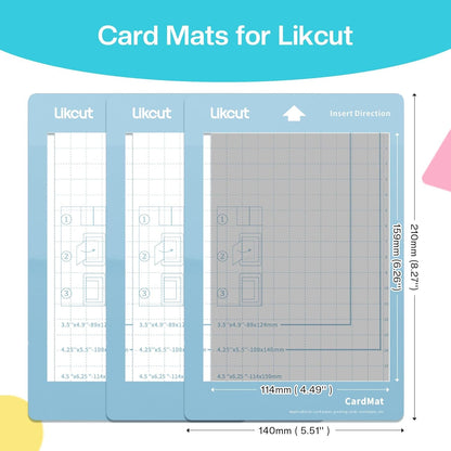 Likcut S501 Portable Vinyl Cutting Machine, 3 Pack Insert Card Mat 4.5" X 6.25"