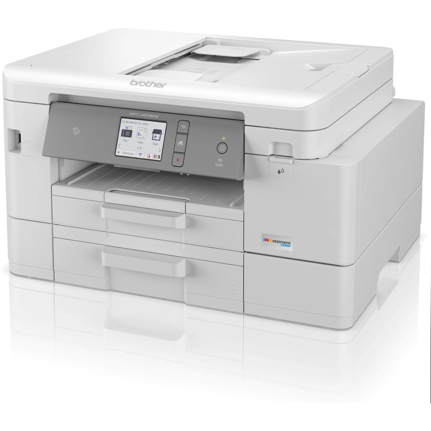MFC-J4535DW Inkvestment Tank Color Inkjet All-In-One Printer, Wireless, Duplex Printing, up to 1-Year of Ink Included