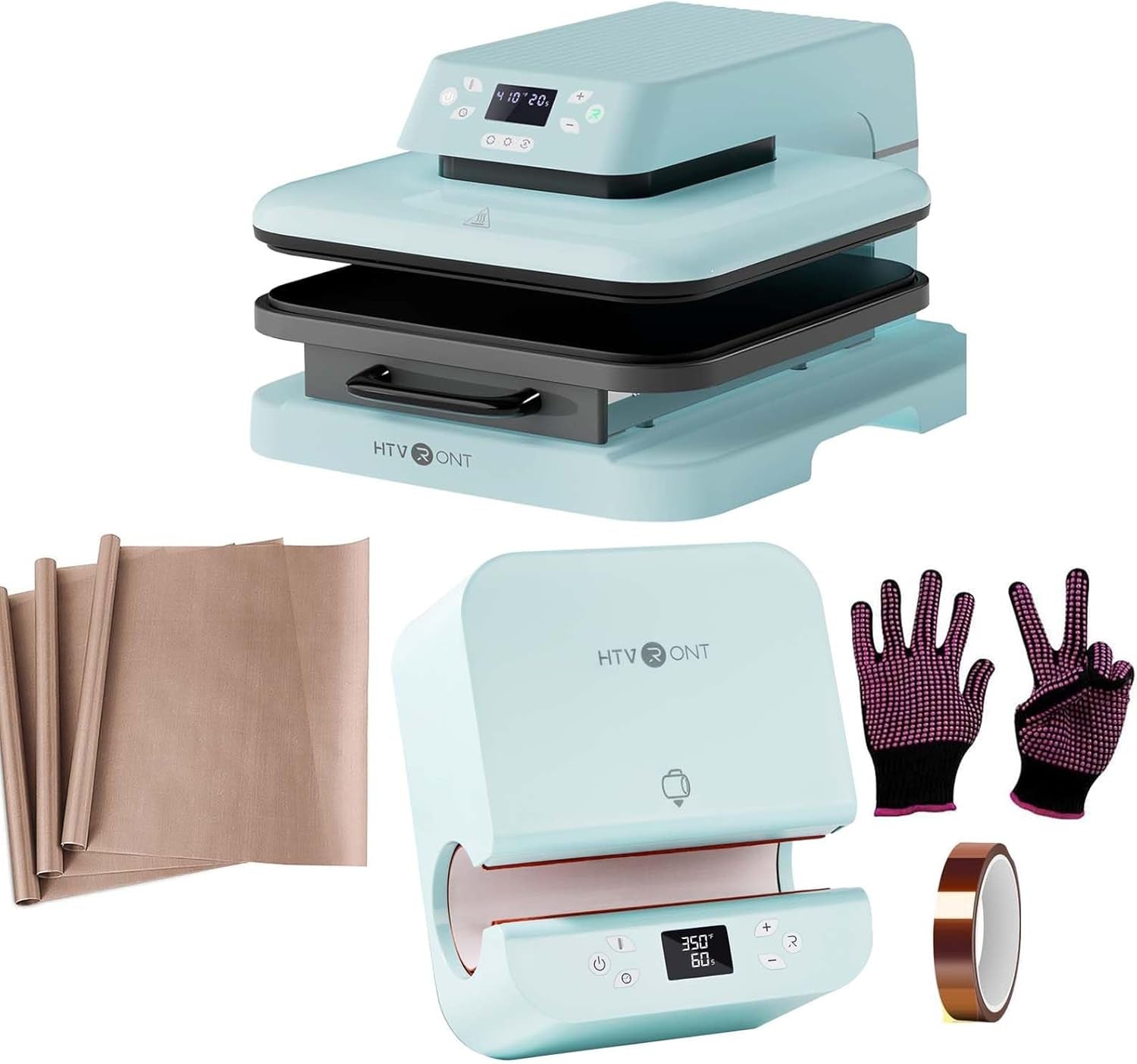 Auto Heat Press Machine for T Shirts, Auto Tumbler Heat Press, Blue