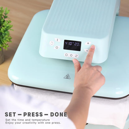Loklik Cutting Machine 2 & Auto Heat Press 15X15 Light Blue