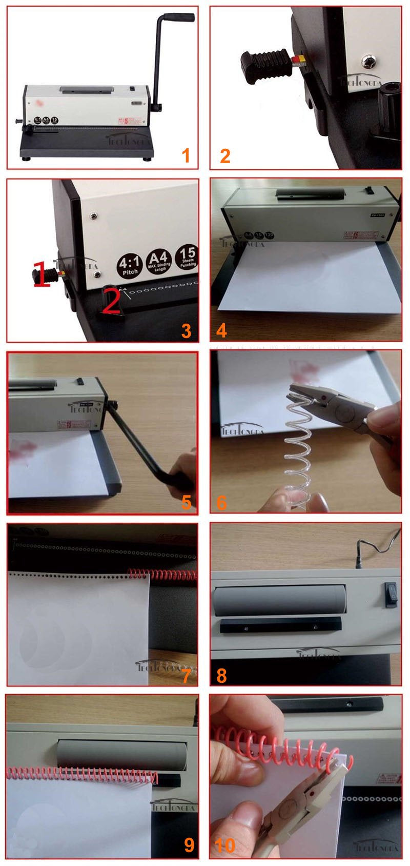 Metal Based Spiral Coil Binding Machine Binder Electric Inserter with Spiral Cutter Calendar Notebook Maker