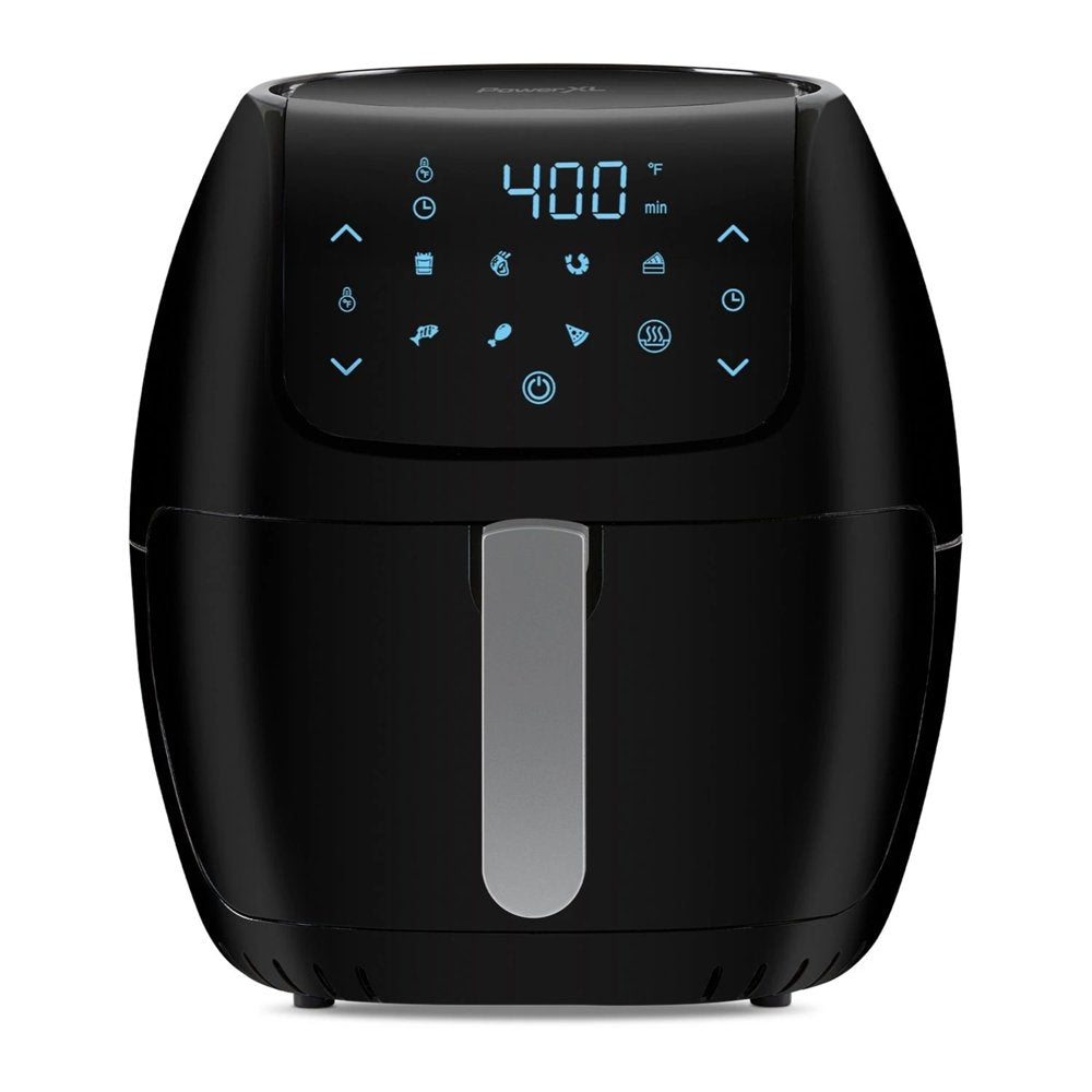 Large 8-Quart Non-Stick Air Fryer with One-Touch Digital Display, Black