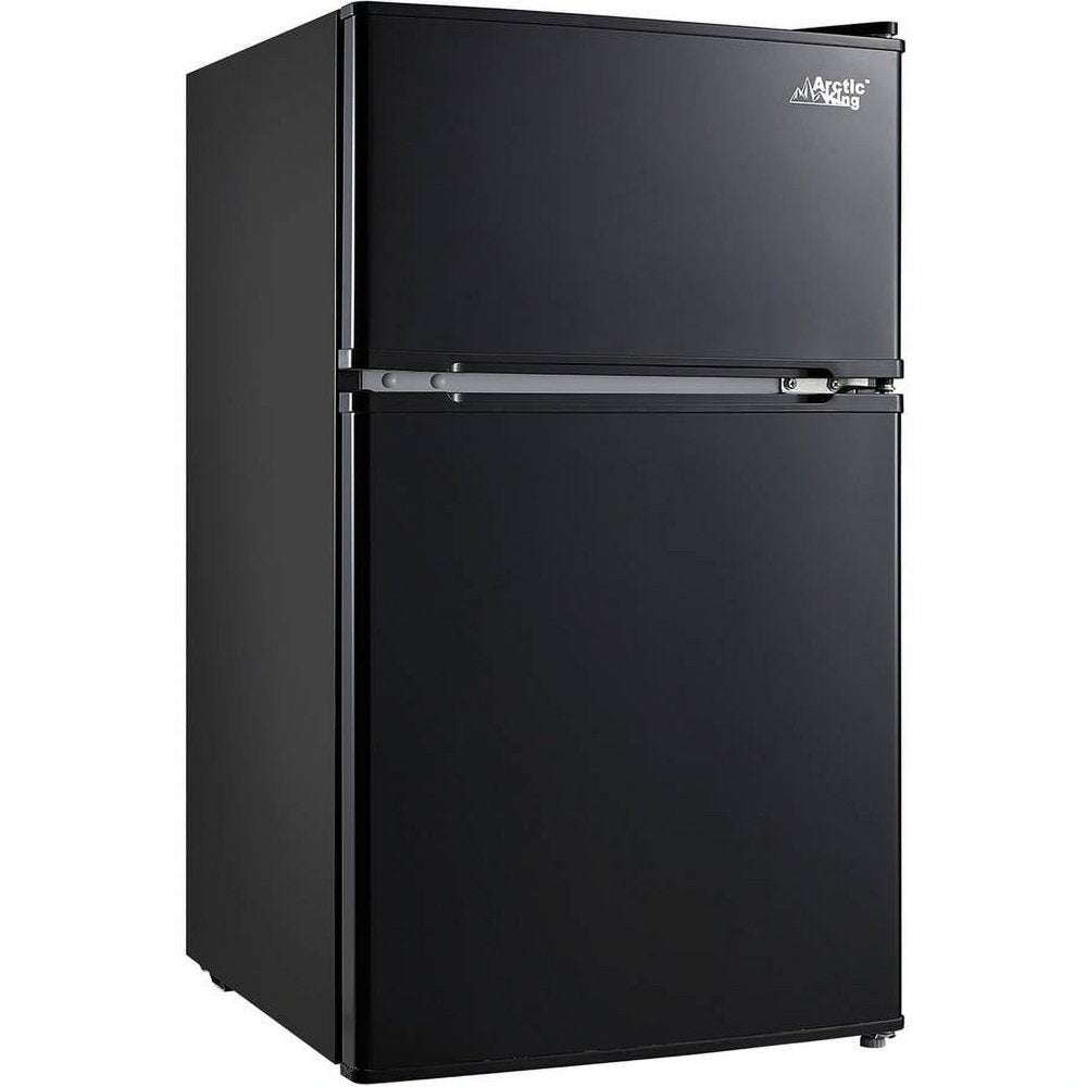 3.2 Cu Ft Two Door Mini Fridge with Freezer, Black, E-Star, ARM32D5ABB