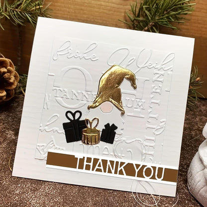 3D Backgrounds Metal Cutting Die for Scrapbooking, New Cutting Dies DIY Album Card Making Decor Paper Craft Metal Die Cuts Party Wedding Decorations (Common Blessing Words 4.5 X 3.5 In)