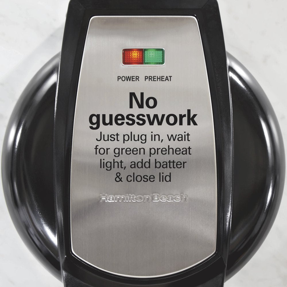 Belgian Waffle Maker with Easy to Clean Non-Stick Plates, Black 26072