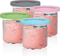 Ninja® Creami® Original Pints 4 Pack, Compatible with NC299AMZ & Nc300S Series Creami® Ice Cream Makers, Bpa-Free & Dishwasher Safe, Color Lids, 1 Pint Each, Clear/Grey/Lime/Pink/Aqua, XSKPLD4BCD