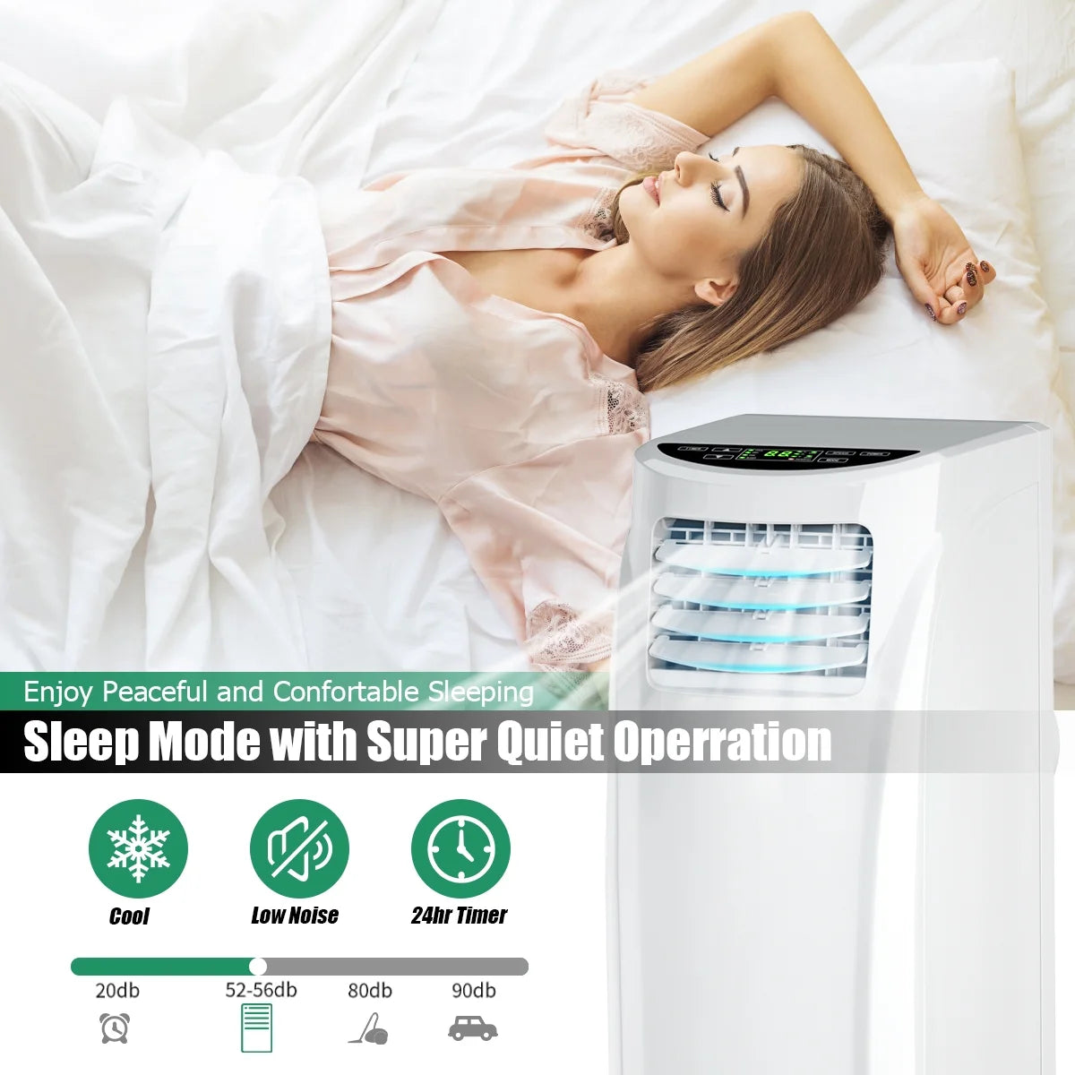 Portable Air Conditioner 5500 BTU (8000BTU ASHRAE) Dehumidifier