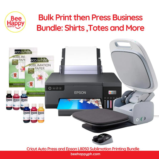 Bulk Print Then Press Business Bundle: Shirts, Totes and More - Cricut Autopress and Epson L8050 Sublimation Printing Bundle