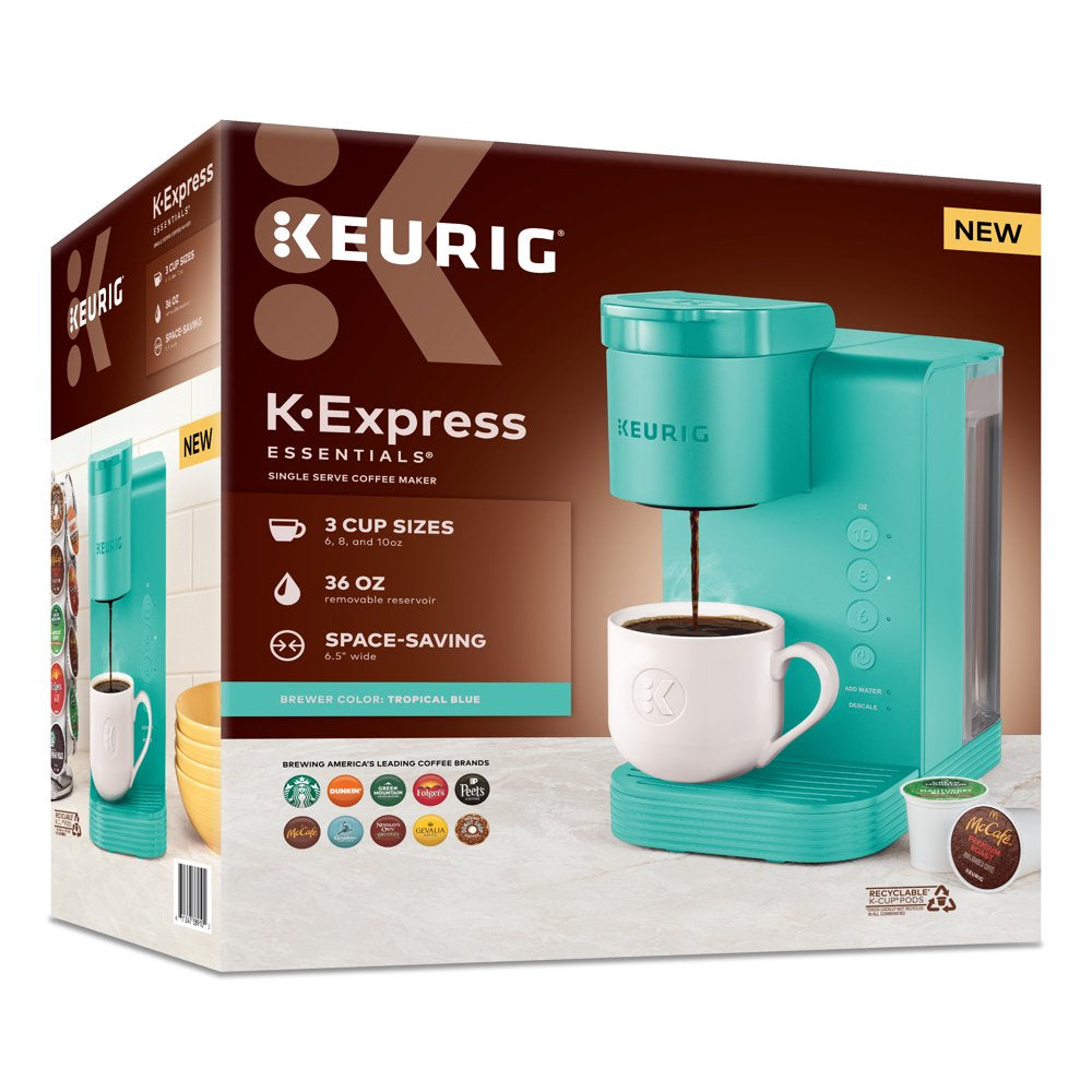 K-Express Essentials Single-Serve K-Cup Pod Coffee Maker, Teal