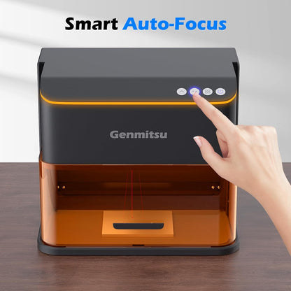 Genmitsu Kintix Laser Engraver 10W 10000Mw, 90000Mm/Min Ultra Fast Galvo Laser with Auto-Lifting, 200X100Mm Large Area for Jewelry, Metal, Wood, Compatible with Lightburn, Support APP, Class 1 Safety