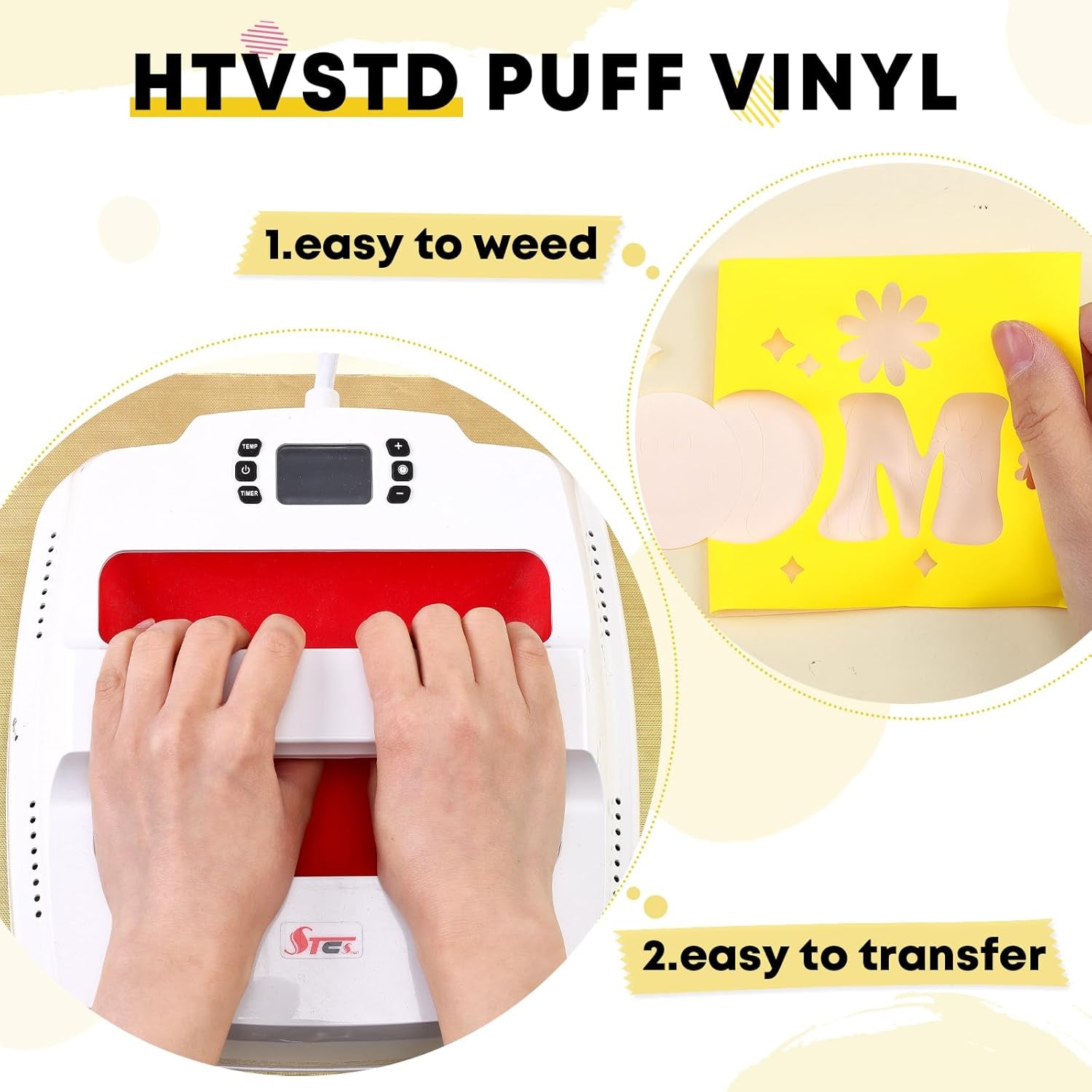 Glow in the Dark Puff HTV Vinyl -12"* 10" 6Pcs Neon Yellow Puffy HTV Iron on Vinyl Puffy Heat Transfer Vinyl for T-Shirts Puff
