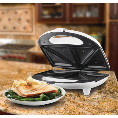 TS-240W Nonstick Compact Dual Sandwich Maker (White)