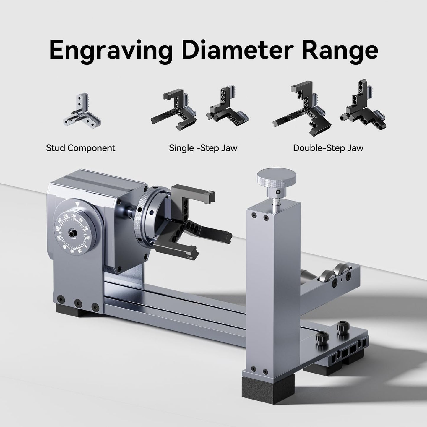 LONGER Rotary Extender (With Riser) Is Ideal for Engraving Cylindrical, Wine Glass, and Irregular Objects. Compatible with Nano, Nano Pro, Ray5, B1, and Most Other Laser Engravers.