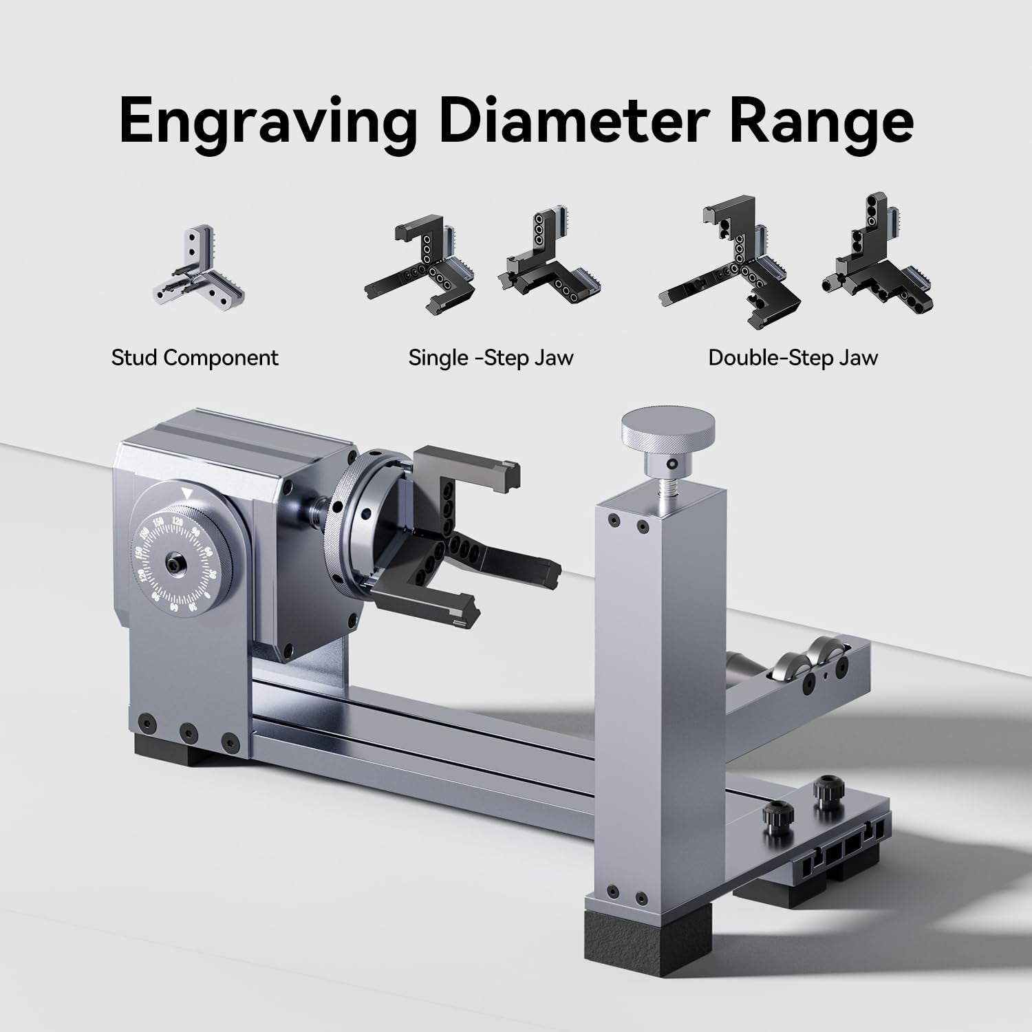 LONGER Rotary Extender (With Riser) Is Ideal for Engraving Cylindrical, Wine Glass, and Irregular Objects. Compatible with Nano, Nano Pro, Ray5, B1, and Most Other Laser Engravers.