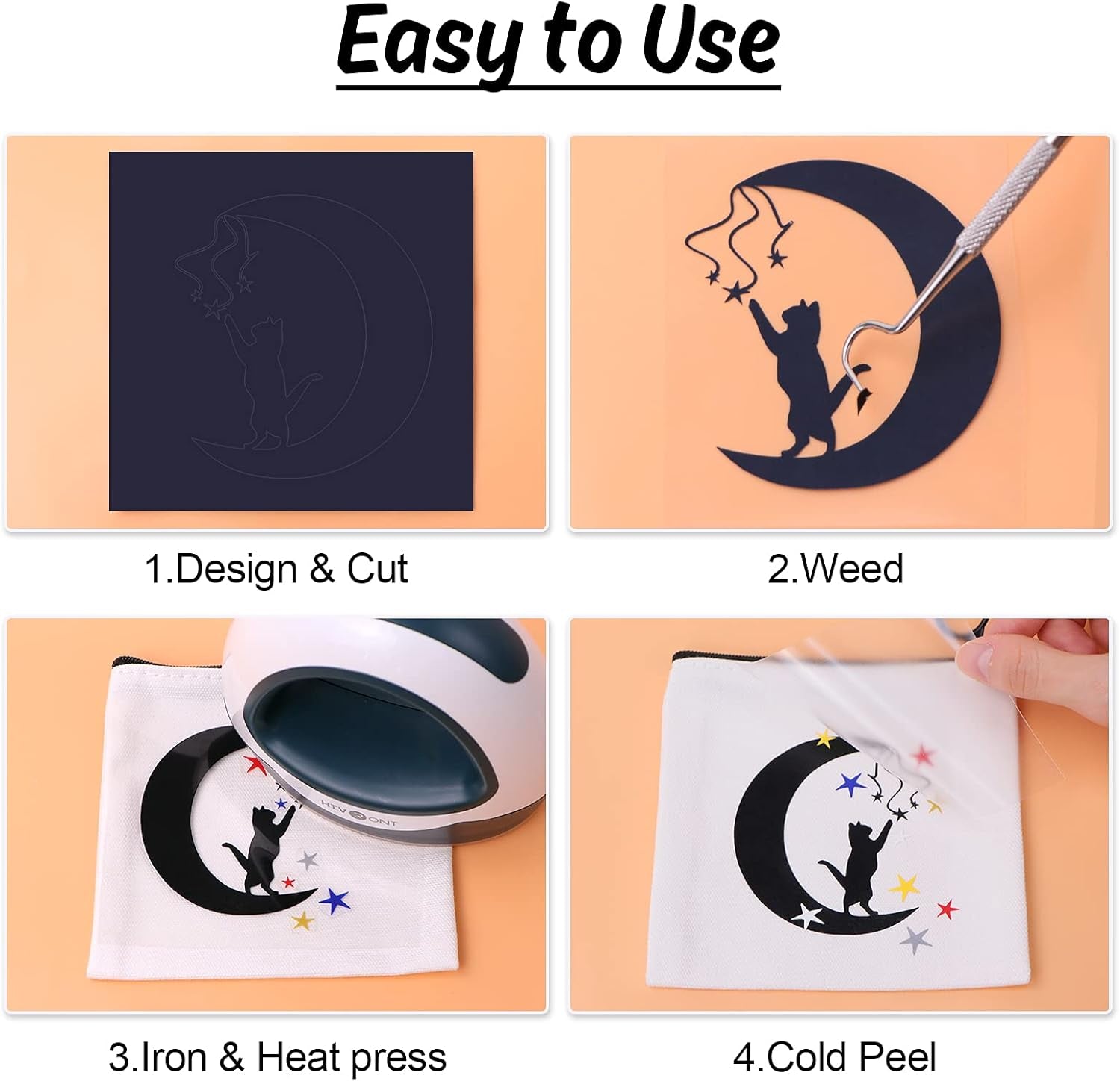 HTV Vinyl Rolls Heat Transfer Vinyl - 12" X 5Ft Red HTV Vinyl for Shirts, Iron on Vinyl for All Cutter Machine - Easy to Cut & Weed for Heat Vinyl Design (Red)