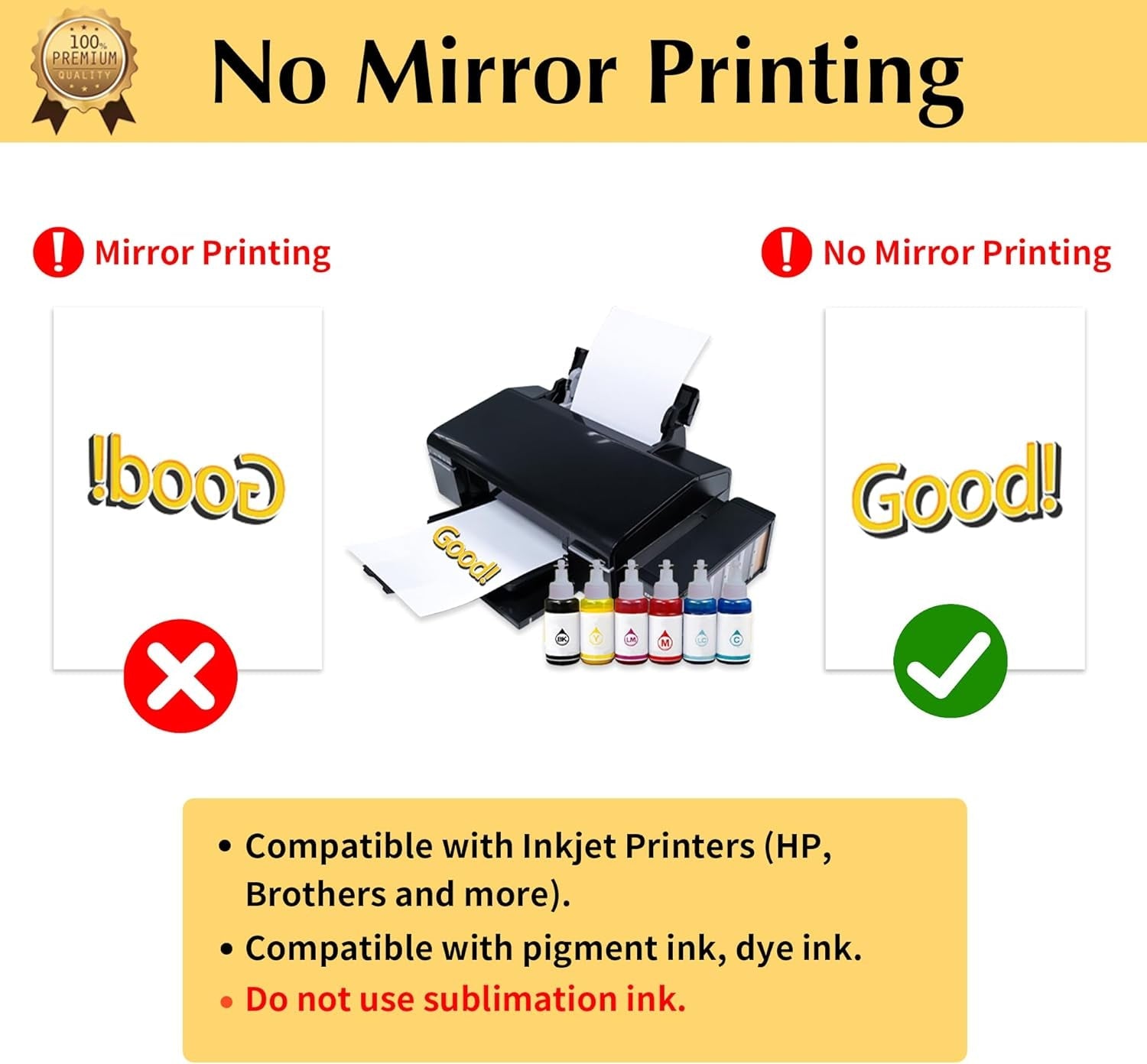 Transourdream Upgraded Iron on Heat Transfer Paper for T Shirts (8.5X11'', 15 Sheets) Iron-On Transfers Paper for Light Fabric Printable Heat Transfer Vinyl for Inkjet Printer (TOD-4-15)