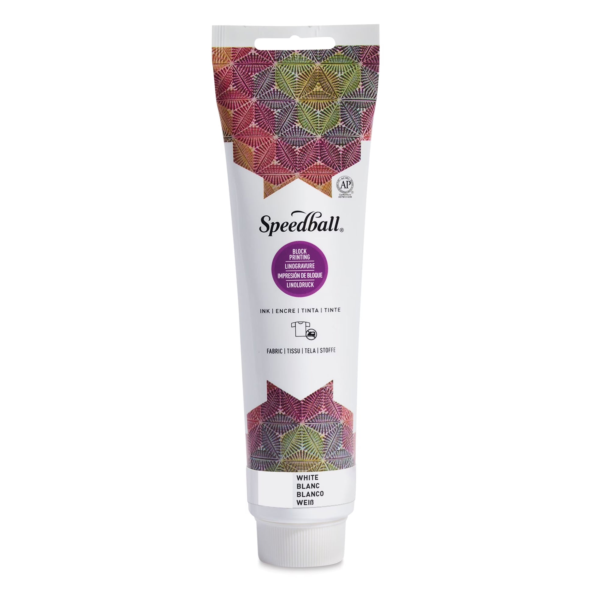 Fabric and Paper Block Printing Ink - White, 5 Oz