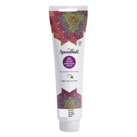 Fabric and Paper Block Printing Ink - White, 5 Oz