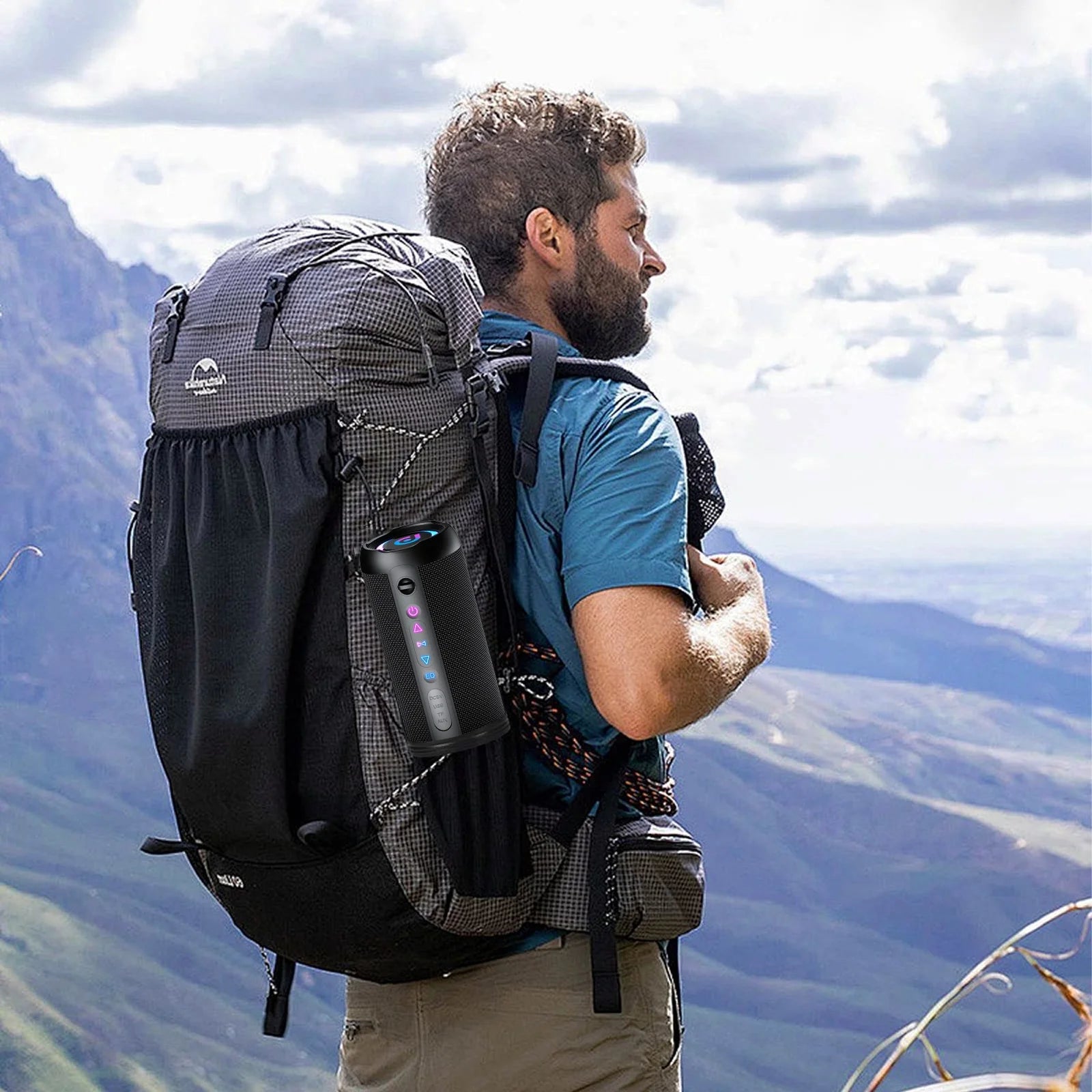 Portable Bluetooth Speaker IPX7 Waterproof, 30W Loud Sound, Deep Bass, Bluetooth 5.4, LED Lights, Wireless Stereo Pairing, 24H Playtime, for Home/Outdoor/Party/Beach, Birthday Gift (Black)