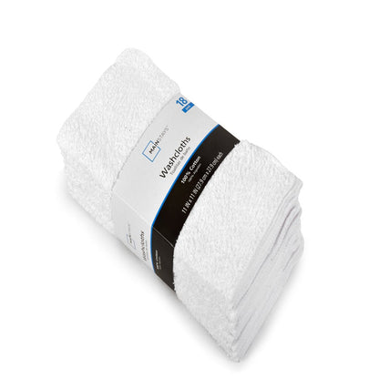 18-Pack Washcloth Bundle, White