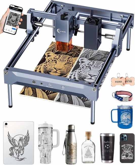 K15 Pro 10W Laser Engraver + 1W IR Laser Module Bundle - 2-In-1 CNC Laser Cutter for Wood/Metal/Glass/Acrylic, 10000Mw, Class 1,