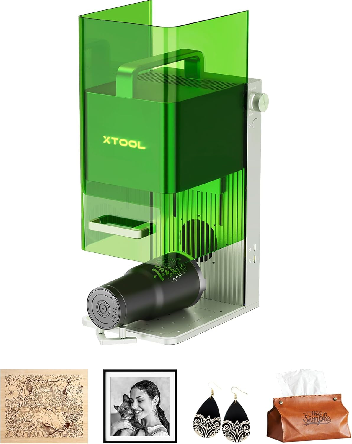 F1 Lite Laser Engraver, 4000Mm/S Lightning Speed Portable Laser Engraving Machine, Ultra HD Engraver for Wood, Leather, Acrylic, Glass, and More